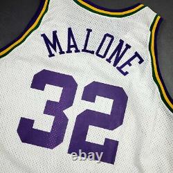 100% Authentic Karl Malone Champion 95 96 Jazz Signed Game Pro Cut Jersey