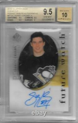 18-19 Upper Deck Clear Cut Tribute Autograph Sidney Crosby Rc Auto Bgs 9.5
