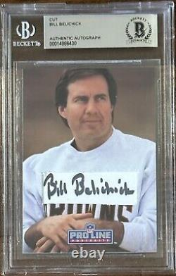 1991 Pro Line Portraits Bill Belichick Rc Signed Cut Autograph Card Beckett Bas