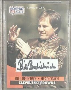 1991 Proset Bill Belichick Rc Signed Cut Autograph Rc Card Beckett Bas Slabbed