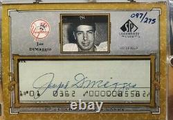 2001 SP Legendary Cuts Joe DiMaggio Cut Signature AUTO Autograph SP/275 Yankees