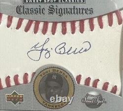 2002 UD Sweet Spot Classic Signatures Yogi Berra Signed Cut Auto Yankees PSA 9