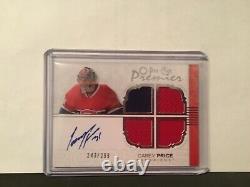 2007-08 O Pee Chee Premier Carey Price Autographed Jersey 2 Color Rookie Card