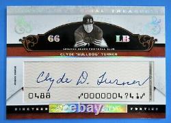 2007 Playoff National Treasures CLYDE TURNER All Decade CUT AUTO # 017/100 Bears