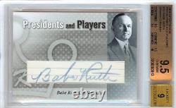 2008 Sportkings Presidents And Players Babe Ruth 1/1 Cut Autograph Bgs 9.5/9