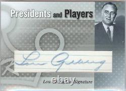 2008 Sportkings Presidents And Players Lou Gehrig 1/1 Cut Autograph Bgs 10/9 Wow