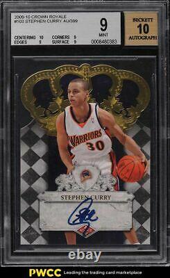 2009 Panini Crown Royale Die-Cut Stephen Curry ROOKIE RC AUTO /399 BGS 9 MINT