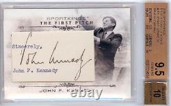 2009 Sportkings First Pitch John F Kennedy 1/1 Cut Autograph Bgs 9.5/10 Jfk Auto