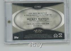 2012 Topps Tier One Baseball Mickey Mantle CUT AUTO #1/1 signed Yankees