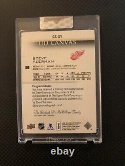 2018 Upper Deck Clear Cut Hockey Canvas Steve Yzerrman Red Ink Auto Signed /19