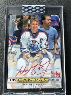 2019-20 Wayne Gretzky Clear Cut UD Canvas Signatures Red Ink #46/99