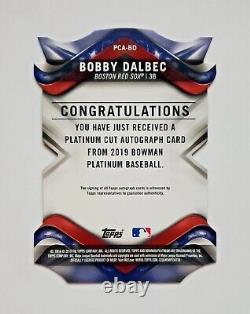 2019 Bowman Platinum Bobby Dalbec Platinum Die-Cut Rookie Auto /50 #PCA-BD