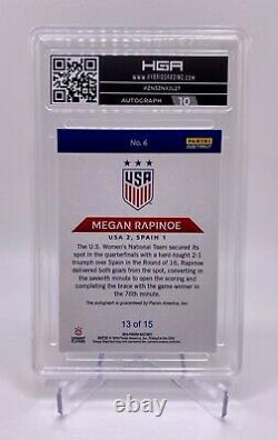 2019 Megan Rapinoe Panini Instant USWNT Autographed Soccer Card 13/15 HGA 9.5/10