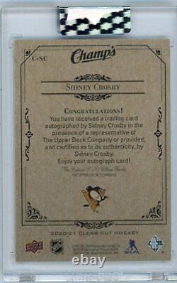 2020-21 UPPER DECK CLEAR CUT HOCKEY CHAMP'S AUTO PENGUINS Sidney Crosby
