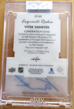 2020-21 Upper Deck Clear Cut Vitek Vanecek Autographed RC Devils ET-VV 33/49