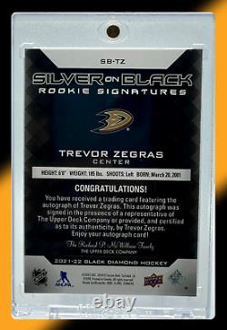 2021-22 Black Diamond TREVOR ZEGRAS Silver On Black Rookie Auto Spectrum 10 /10