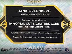 2021 Topps Diamond Icons Baseball Hank Greenberg 1/1 Immortal Cut Signature Auto