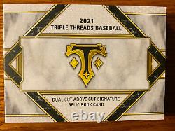 2021 Triple Threads Hank Aaron Eddie Mathews Dual Cut Signature Auto Relic 1/1