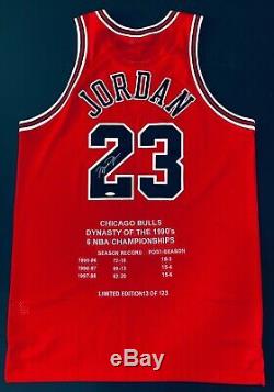 (3) Michael Jordan UDA Signed 1997-98 Nike Pro-Cut Bulls Jersey Set LE /123 JSA