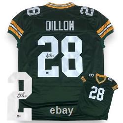 AJ Dillon Autographed SIGNED Game Cut Style Jersey Beckett