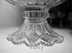 AMERICAN bRILLIANT CUT GLASS SIGNED HAWKES 2 PART PUNCH BOWL IN BRUNSWICK