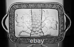 Abp Cut Glass Crystal Rectangular Tray Signed Tuthill