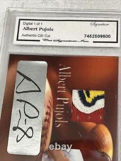Albert Pujols Authentic CSI Cut Auto Digital 1/1 Signature Auto Autograph Slab