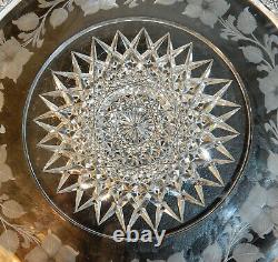 American Brilliant Cut Glass 10 Diameter Tray/plate Tuthill Signed