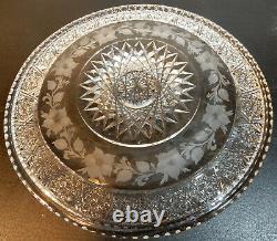 American Brilliant Cut Glass 10 Diameter Tray/plate Tuthill Signed