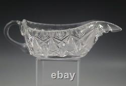 American Brilliant Cut Glass Gravy Boat With Underplate -sharp Cut-signed