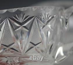 American Brilliant Cut Glass Gravy Boat With Underplate -sharp Cut-signed