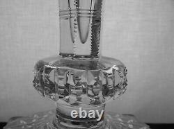 American Brilliant Cut Glass Signed Hawkes 16 Prism Ball Vase. Very Nice