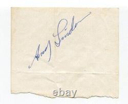 Andy Linden Signed Cut Autographed 1950's Indianapolis 500 Race Car Driver