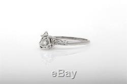 Antique 1950s Signed $6000 1.30ct Trillion Cut Diamond Platinum Wedding Ring