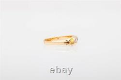 Antique Victorian. 50ct Old Mine Cut Diamond 18k Yellow Gold Band Ring SIGNED