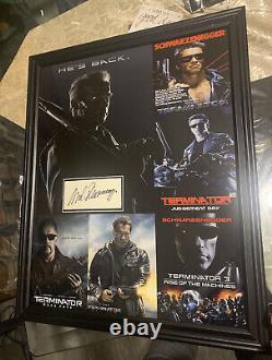 Arnold Schwarzenegger Autographed Withproof 16x20 Framed Cut The Terminator Signed