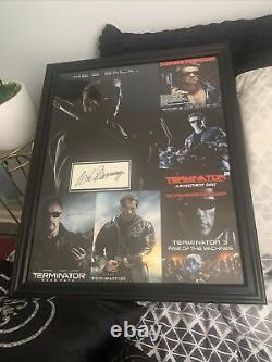 Arnold Schwarzenegger Autographed Withproof 16x20 Framed Cut The Terminator Signed