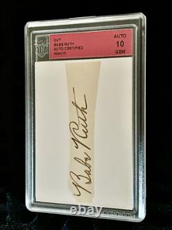 BABE RUTH Signed Cut/Autograph ACA Auto 10 GEM MINT 1/1 RED LABEL HIGH END