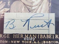 BABE RUTH Signed HOF Postcard CUT AUTO Beckett BAS Authentic BGS YANKEES