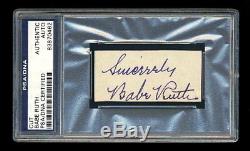 Babe Ruth Signed Cut Beautiful Psa/dna Autographed Sincerely New York Yankees