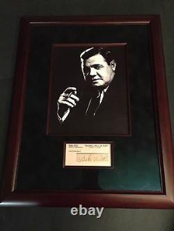 Babe Ruth Signed cut on Index PSA/DNA Prof Framed In Museum Glass. Top Grade