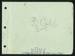 Babe Ruth & Ty Cobb Authentic Signed 4.35x6 Album Page Cut Signature JSA #X31395