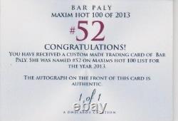 Bar Paly authentic signed custom cut autographed trading card COA