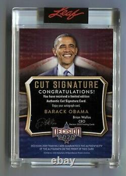 Barack Obama 2020 Leaf Decision Blue Foil Cut Signature Signed Auto SP #2/5