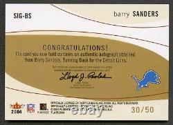 Barry Sanders 2004 Fleer Flair Significant Cuts Auto Autograph /50 Detroit Lions