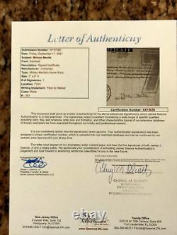 Baseball Hof Mickey Mantle Signed Autographed Hr Le/536 Certificate Jsa Loa