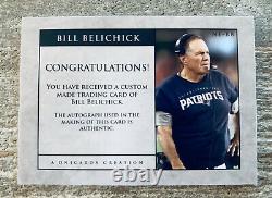 Bill Belichick New England Patriots Coach Hof Signed Custom Cut Auto Card #1/1