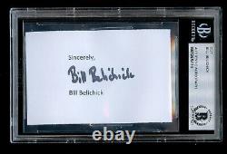 Bill Belichick signed autograph 2x3.5 cut New England Patriots Head Coach BAS