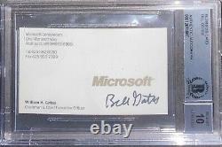 Bill Gates signed Business Card Beckett BAS Slabbed Auto Grade 10 Rare X25
