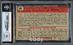 Bob Feller Autographed 1952 Topps Card Indians Gem 10 Auto (Trimmed) Beckett